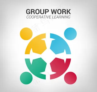 创意团队合作标志矢量素材