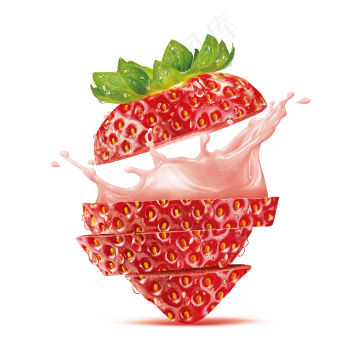 卡通美味红色草莓设计海报素材