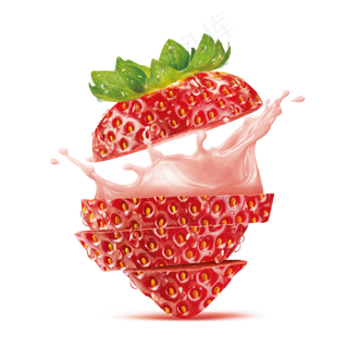 卡通美味红色草莓设计海报素材