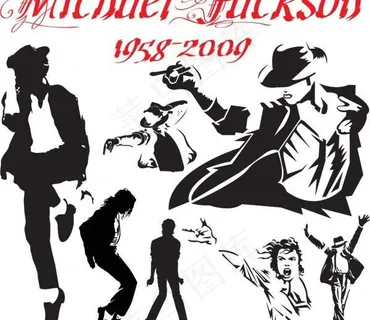 迈克尔·杰克逊的经典动作矢量素材
