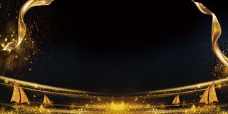 炫彩创意黑金科技金沙企业展板背景