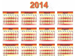 2014橙色日历PSD分层模板