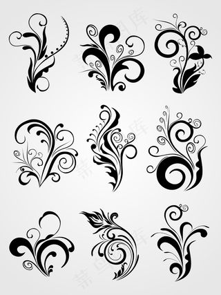 平面设计元素的花的纹身