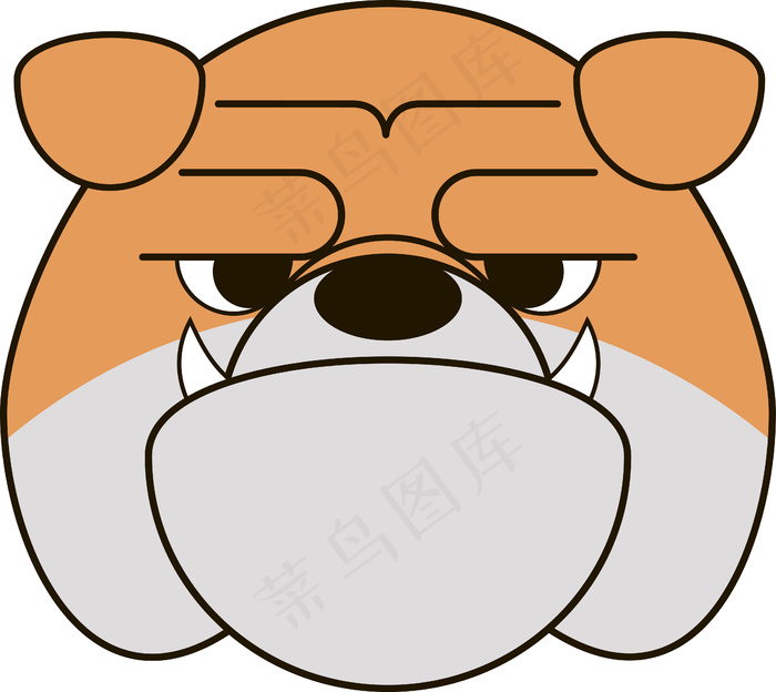 矢量卡通凶恶的狗手绘印花设计素材eps,ai矢量模版下载