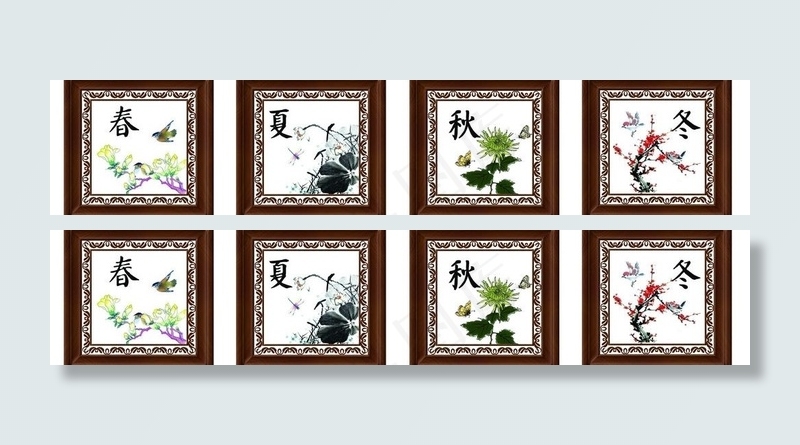 春夏秋冬图片psd模版下载