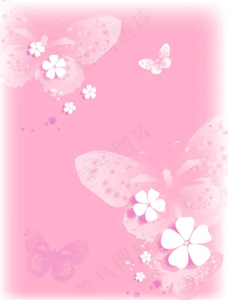 梦幻粉色花朵背景