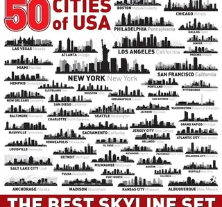 城市建筑剪影图片