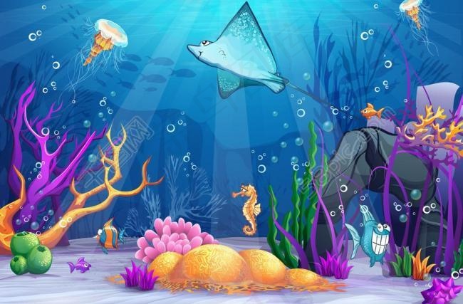 海底世界图片eps,ai矢量模版下载
