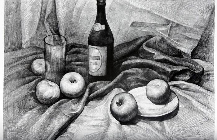 静物素描图片