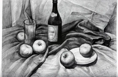 静物素描图片 静物素描图片