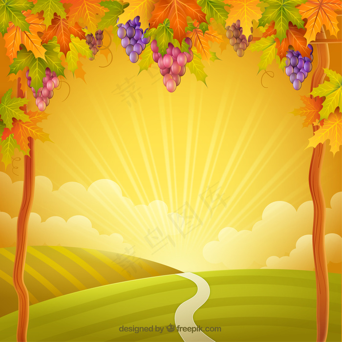 黄色背景矢量图