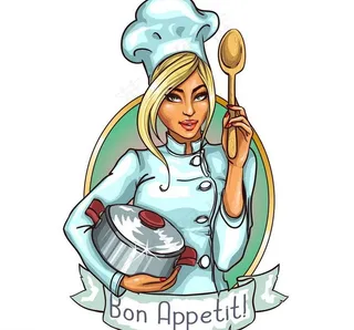卡通女厨图片