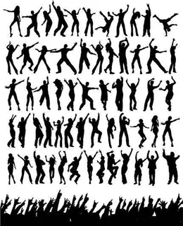 矢量人物跳舞动作剪影