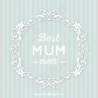 母亲节花边明信片