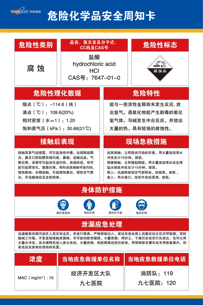 危险化学品安全周知卡ai矢量模版下载