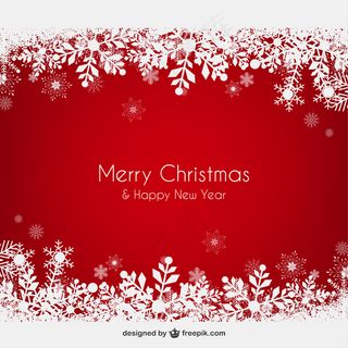 带雪花的红色圣诞背景