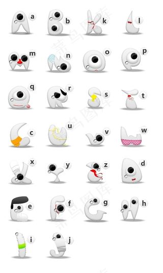 可爱英文字母图标下载