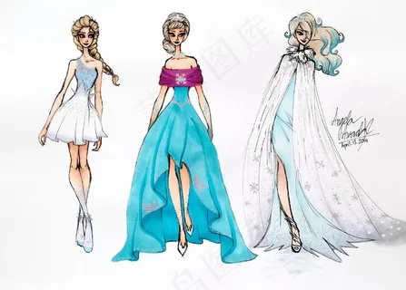 3款连衣裙设计图