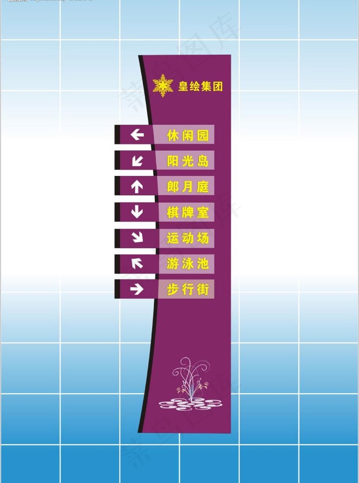 皇绘集团导示牌图片cdr矢量模版下载