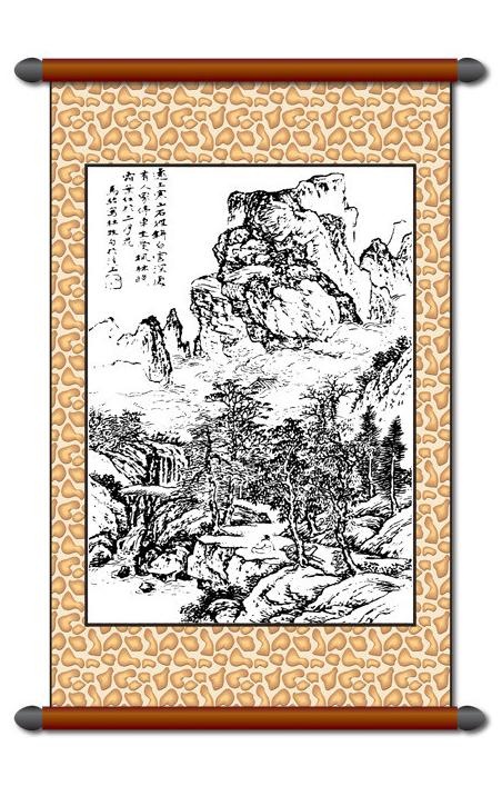 白描 风景画图片