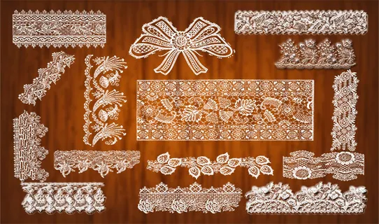 蕾丝花边素材-长条状纂刻花纹图层
