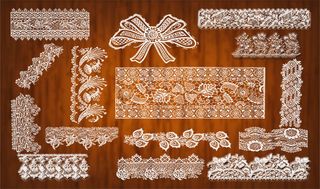 蕾丝花边素材-长条状纂刻花纹图层