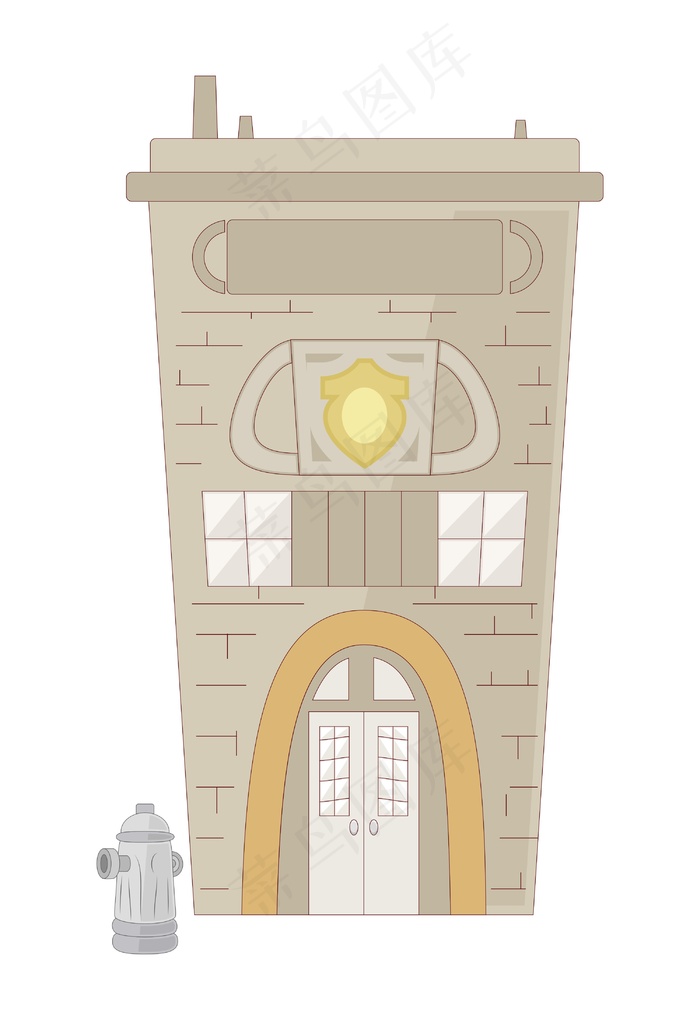 复古卡通房子矢量