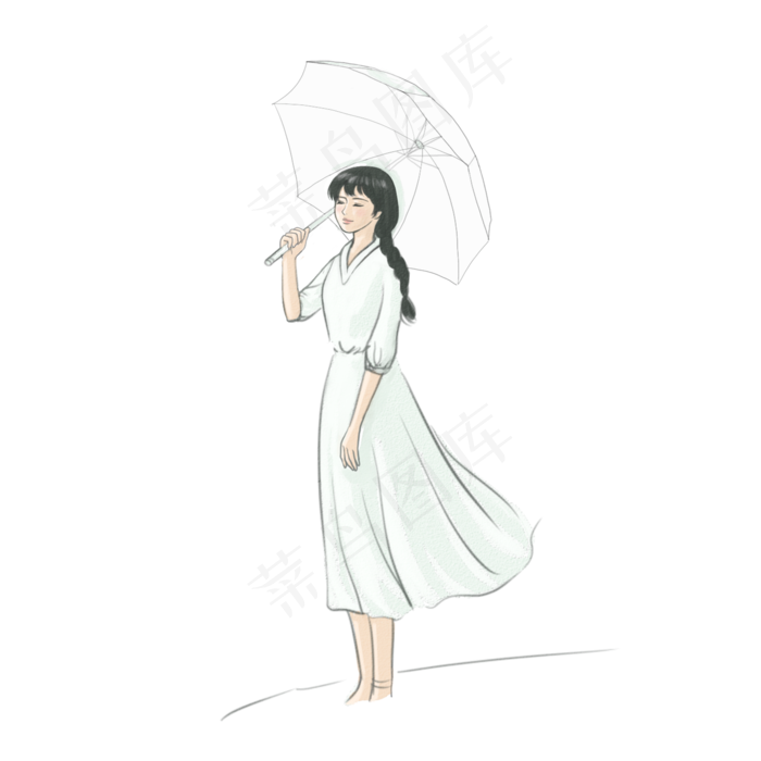 一个清秀的美女在等人免抠图