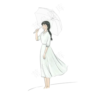 一个清秀的美女在等人免抠图