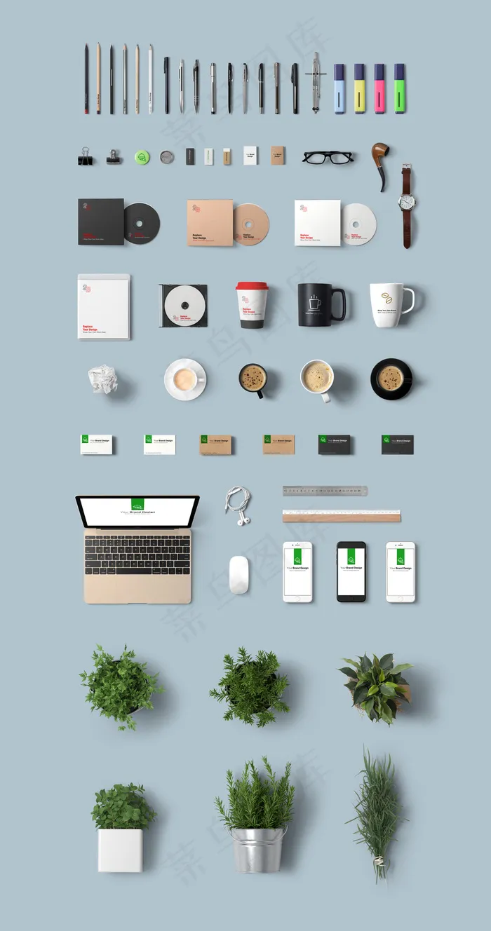 办公室用品样机(5000X9489(DPI:72))psd模版下载