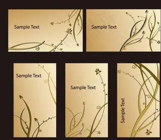 时尚花纹卡片模板矢量素材 ai格式...