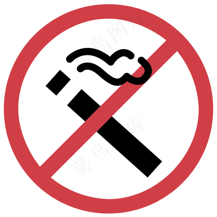 红黑色卡通风珍爱生命请勿吸烟免抠元素