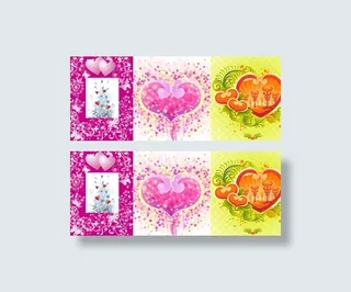 4款精美心形花卉花纹主题矢量图