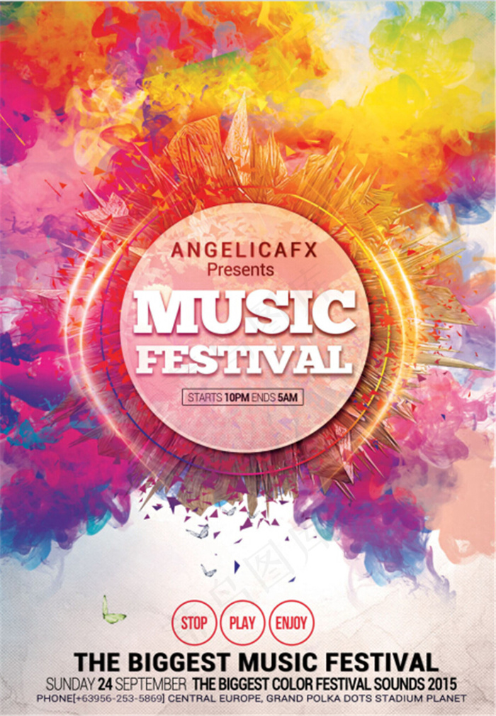 音乐节国外酒吧平面素材创意海报