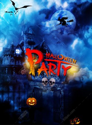 万圣节party鬼屋海报宣传