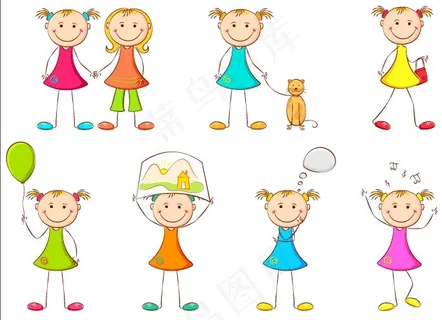 可爱卡通儿童矢量素材 可爱卡通儿童矢量素材