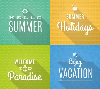 夏季度假艺术字海报矢量素材下载