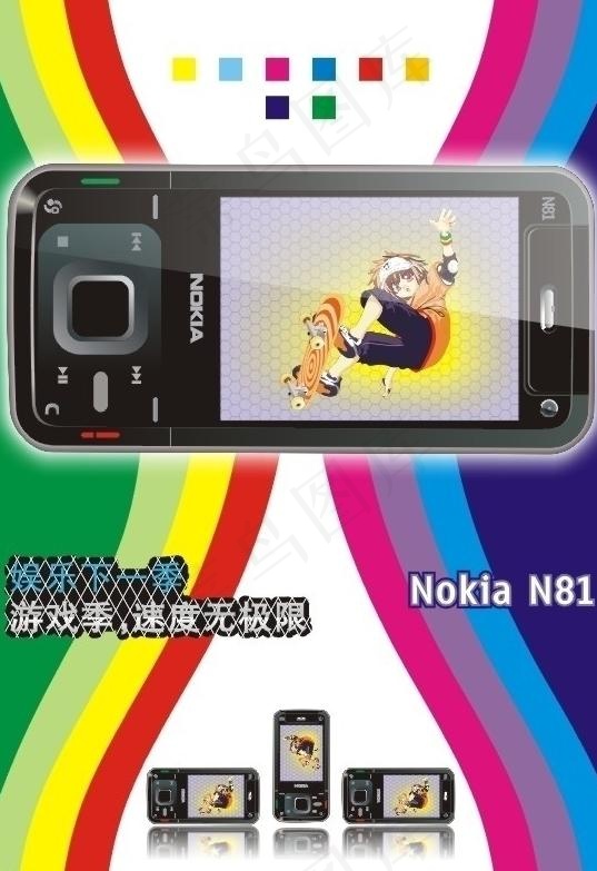 诺基亚 nokia n81 手机图...cdr矢量模版下载
