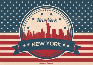 复古纽约天际线插图