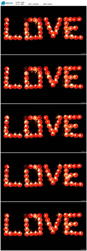 燃烧的爱情蜡烛婚庆视频素材