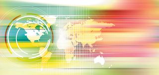 科技创意 地球 圆环 彩色光图片