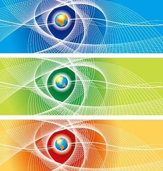 摘要彩色地球矢量的旗帜