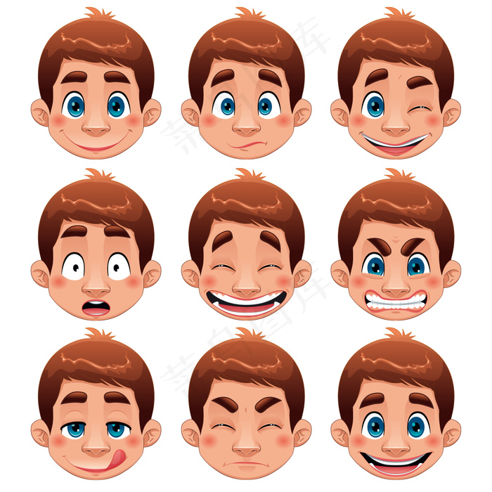 卡通人物扁平化可爱各种职业矢量素材