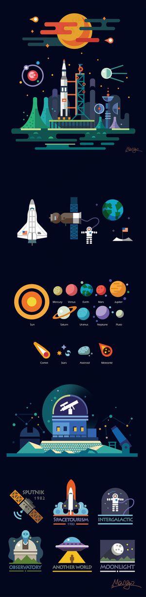 太空飞船和星球