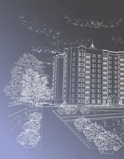 矢量手绘建筑线稿剪影素材