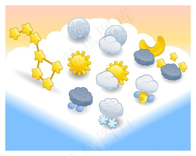 天气图标ai矢量模版下载