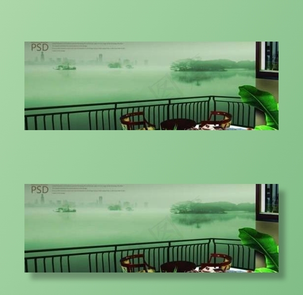 雾气湖景风光 下载