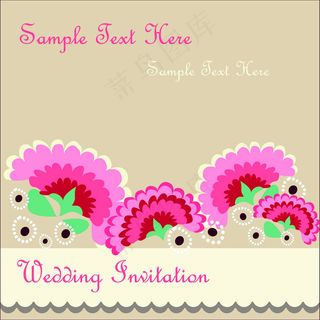 婚礼邀请函模板底纹边框