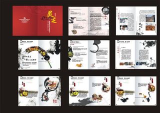 中国风灵芝画册矢量素材