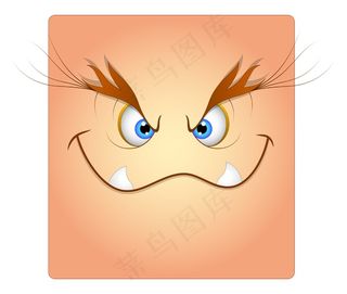 调皮的微笑卡通箱的笑脸